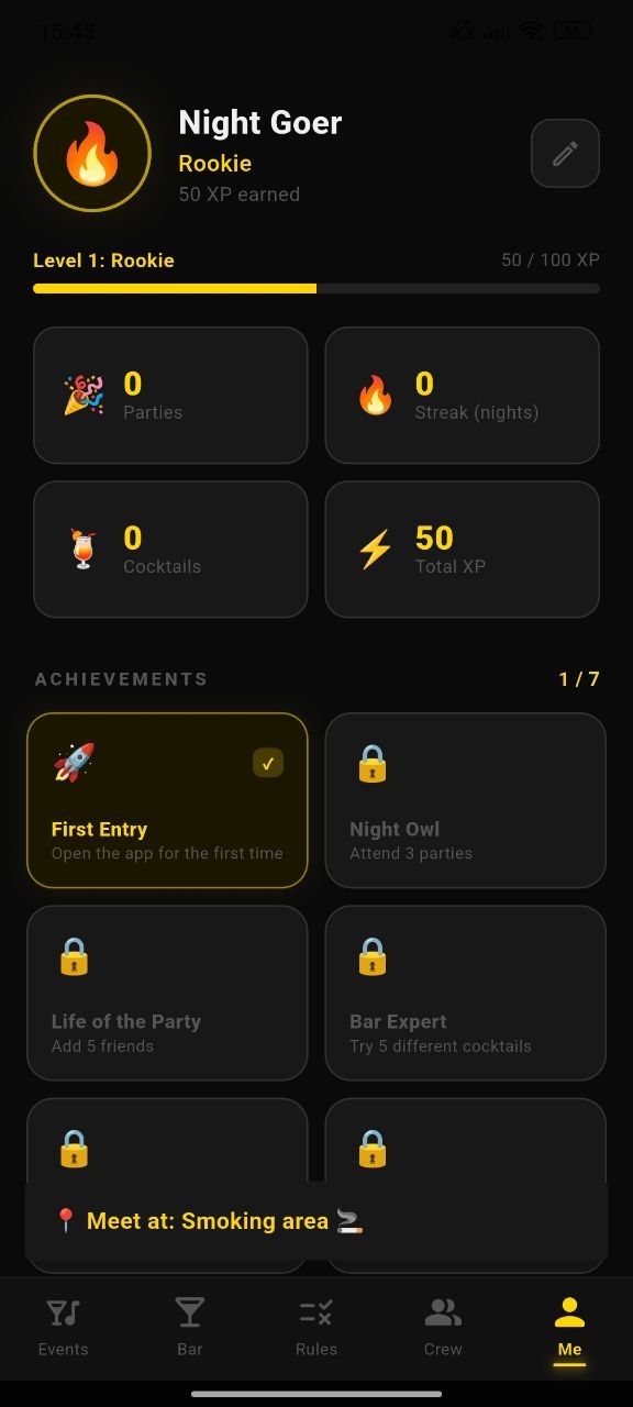 Crew screen
